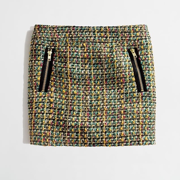 J. Crew Factory Dresses & Skirts - J.Crew Green Tweed Miniskirt